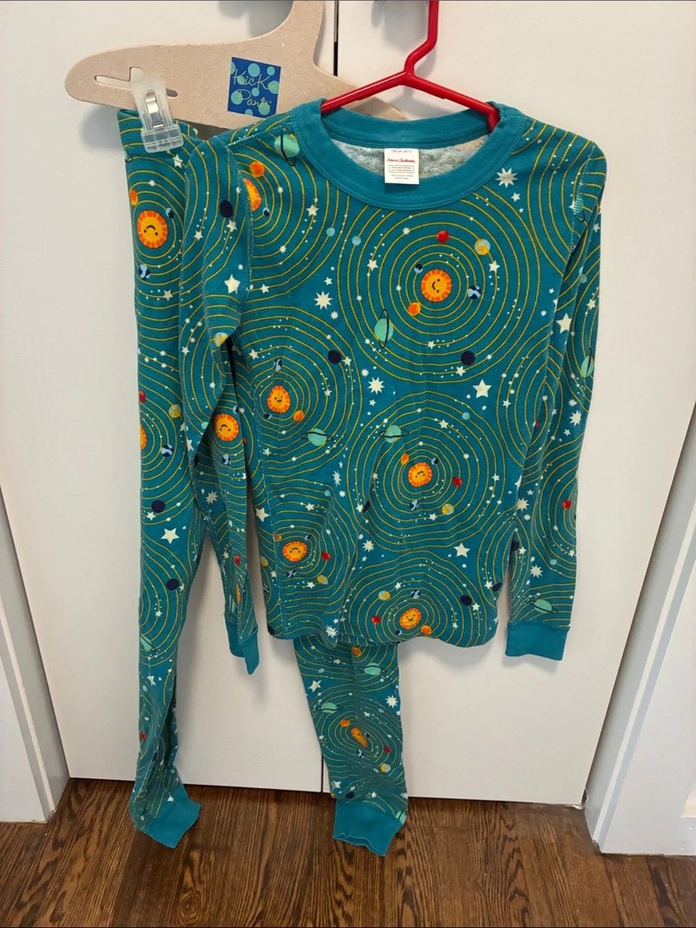 Hanna Andersson Teal Space-Print Pajama Set - Cozy Long Sleeve Sleepwear